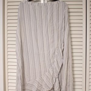 White Striped High-Low Skirt (XXL)
